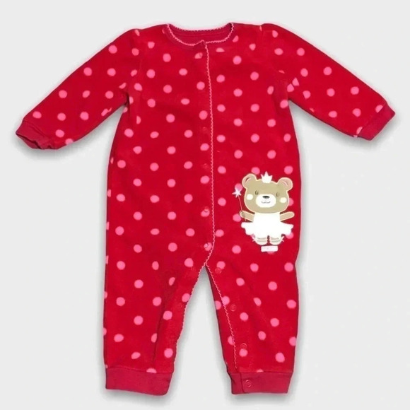 4/$20🥳 Red Polkadot Fleece Princess Sleeper - Picture 1 of 3